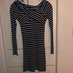 Striped Long Sleeve Bodycon Top Shop dress size 2